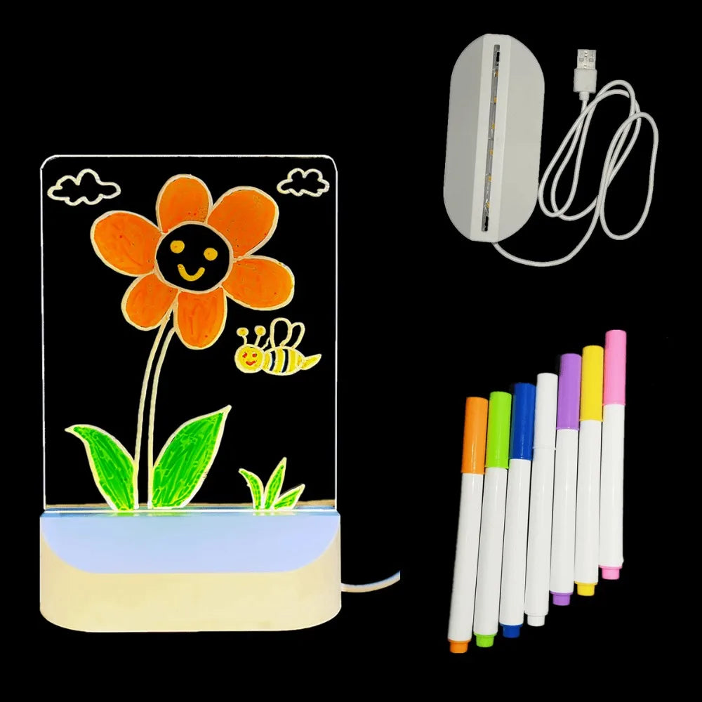 *LED Luminous Erasable Drawing Board With Night Light*