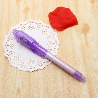 *4pcs Luminous Light Magic Pen* 2 In 1 UV Black Light Combo -Drawing Invisible Ink Pen-