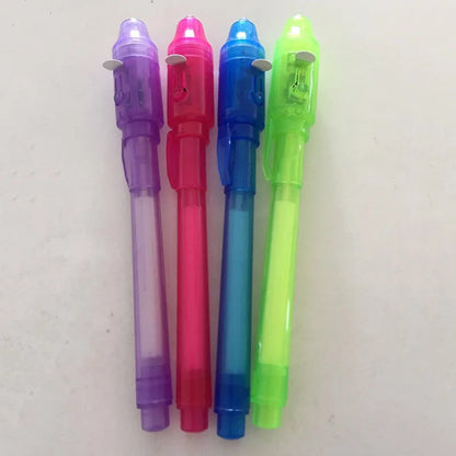 *4pcs Luminous Light Magic Pen* 2 In 1 UV Black Light Combo -Drawing Invisible Ink Pen-