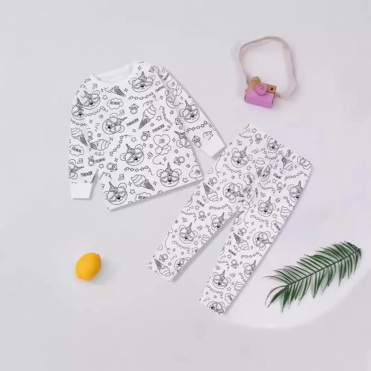 *Kids DIY Sketch Pajama Set* Baby/Boys/Girls